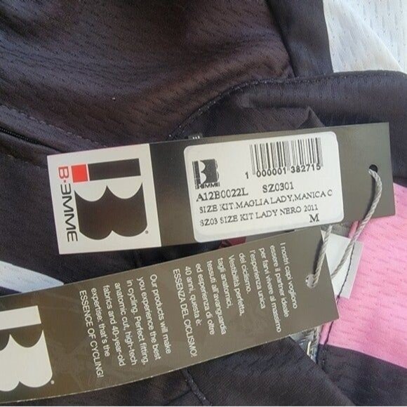 New Black Cycle Bike Athletic Active Jersey Biemme Sports Womens Med Shirt Top - Picture 4 of 7